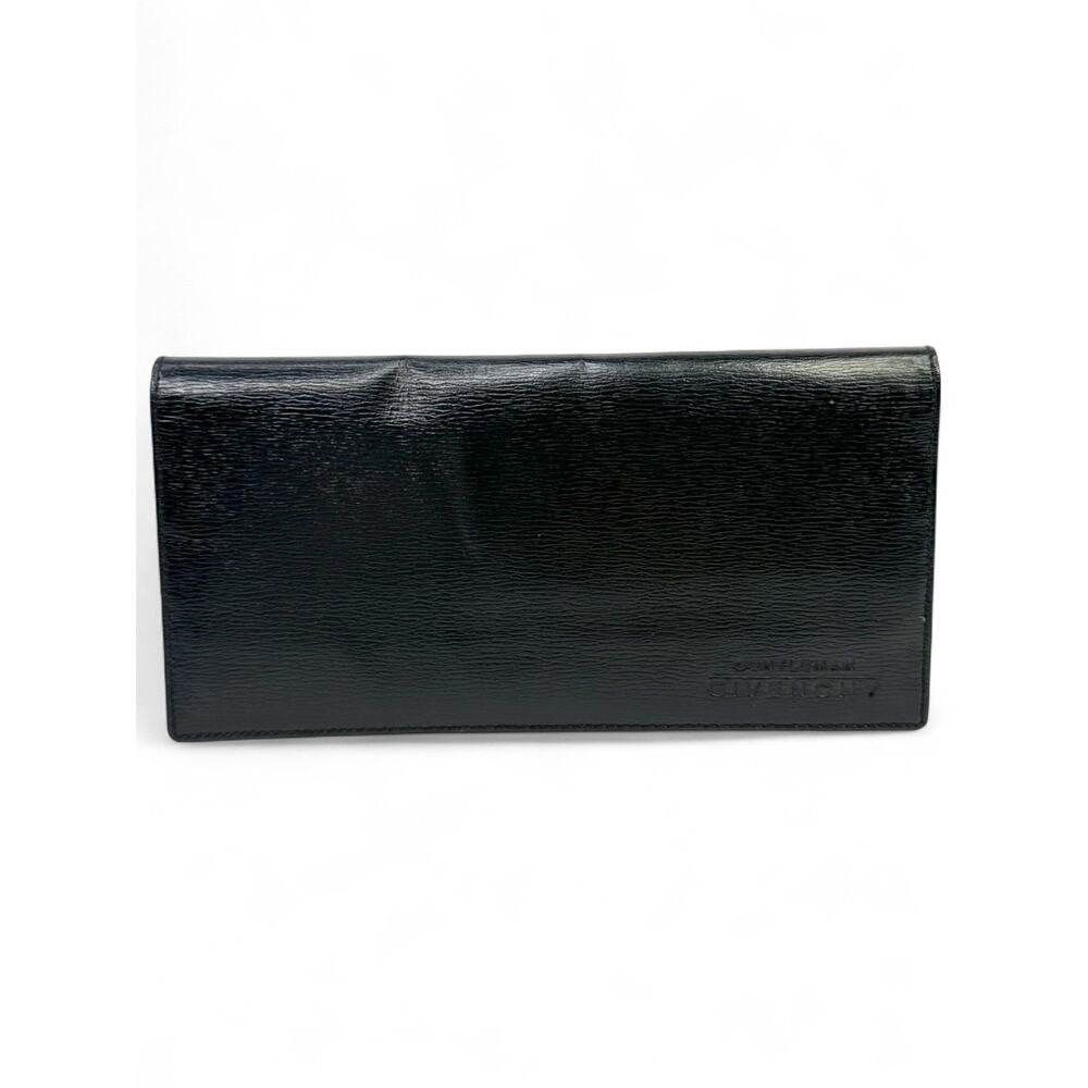 Givenchy Vintage Black Leather Bifold Long Wallet